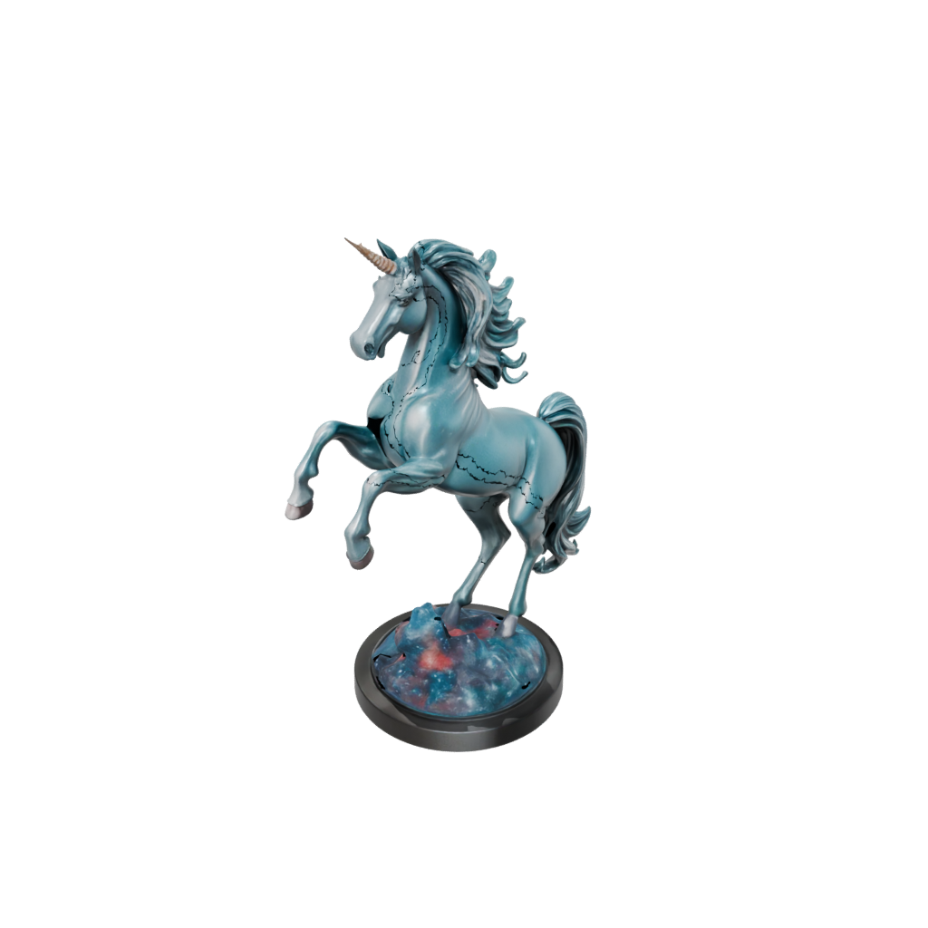 Galaxy Relief Unicorn Rearing Figure