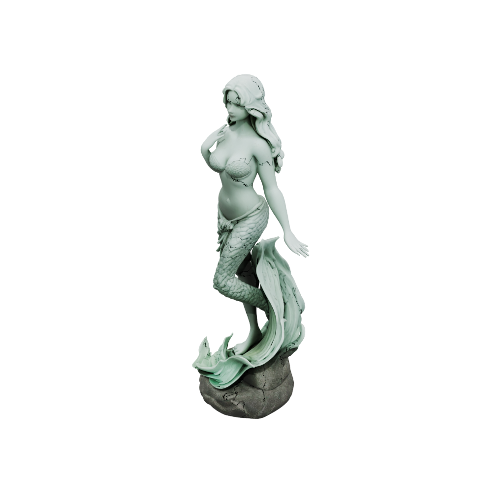 Glow Bust Mermaid On A Rock