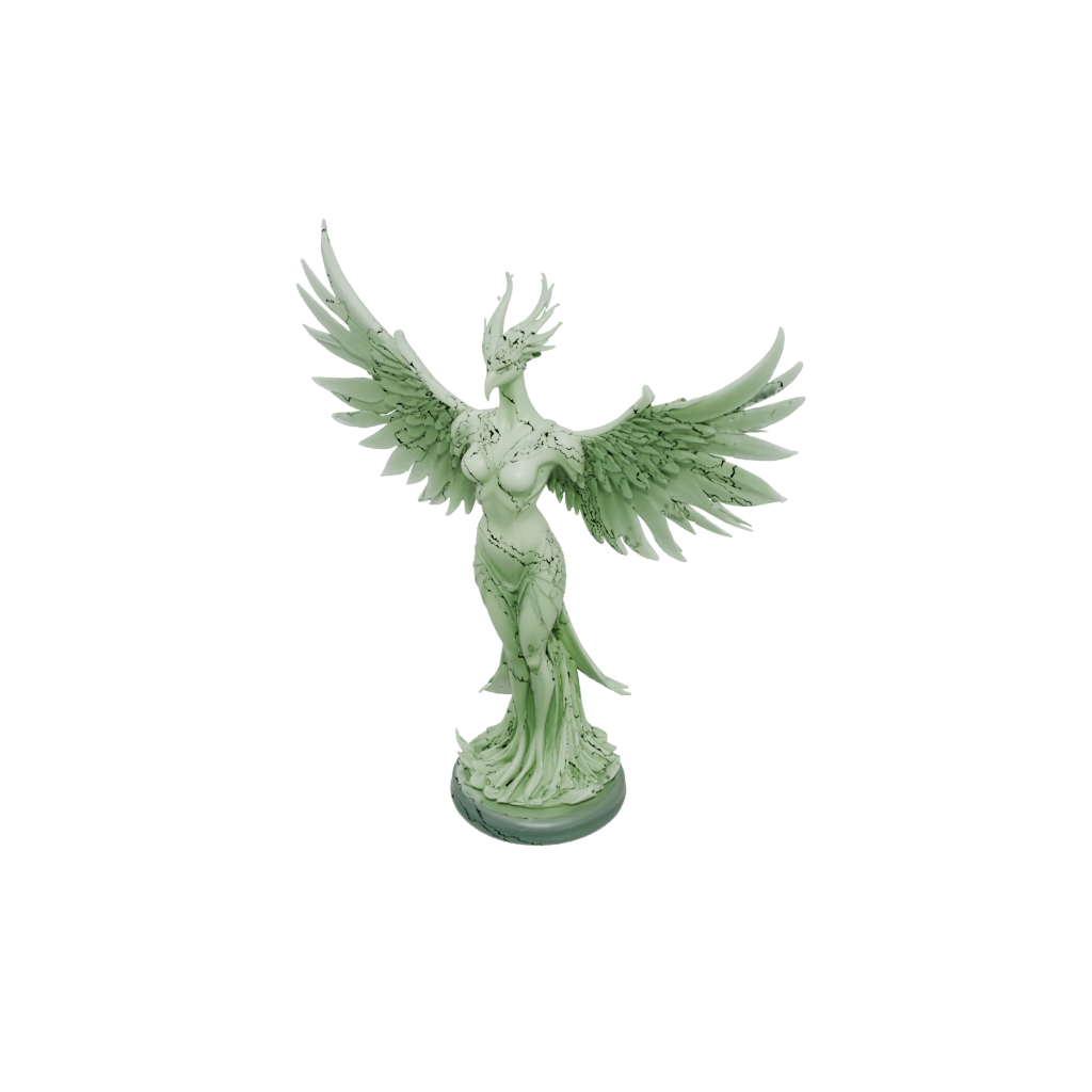 Glow Bust Phoenix Rising Sculpture