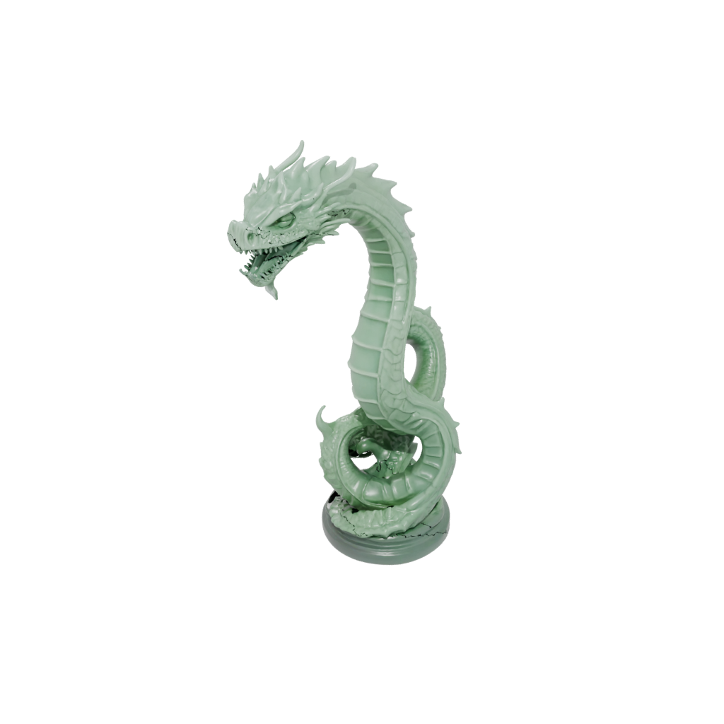 Glow Bust Sea Serpent Coiled Upright