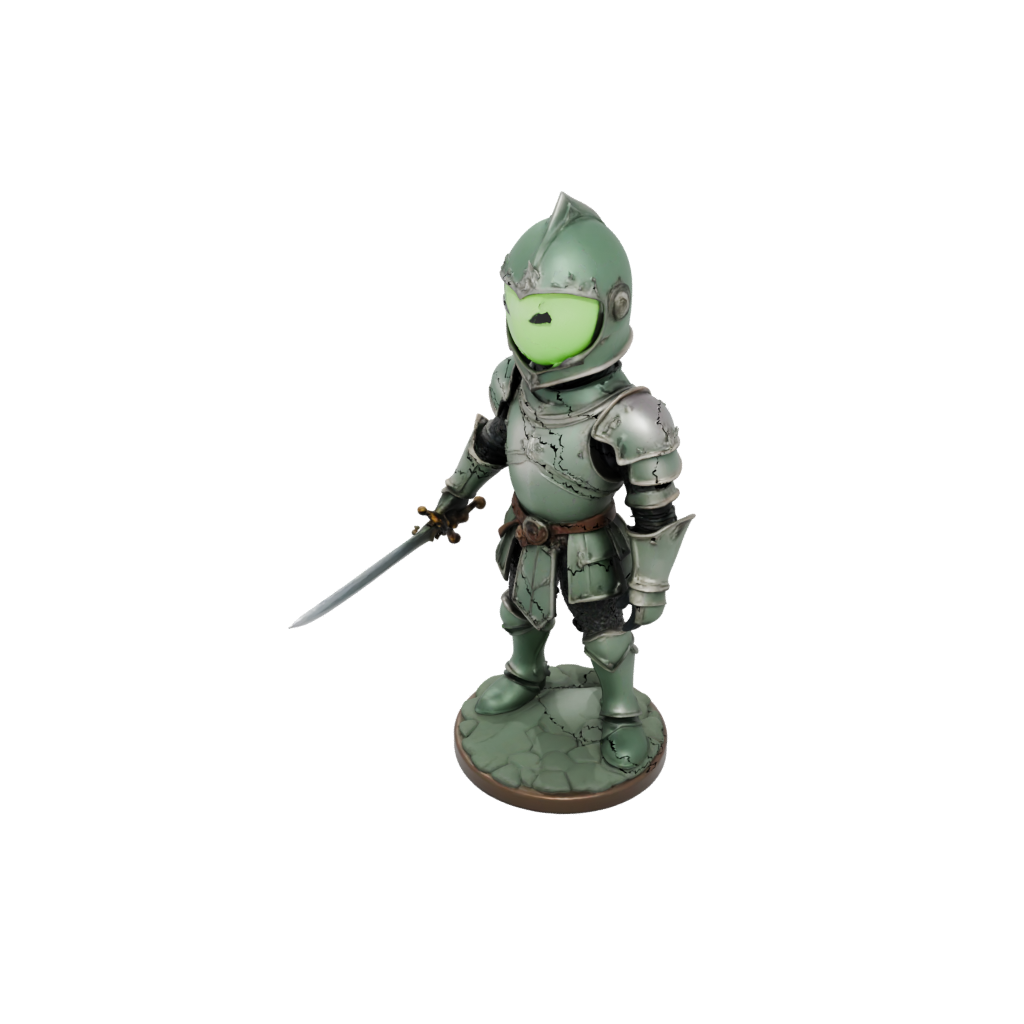 Glow Chibi Medieval Knight Statue