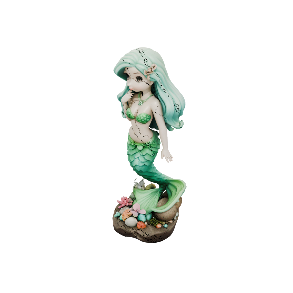 Glow Chibi Mermaid On A Rock