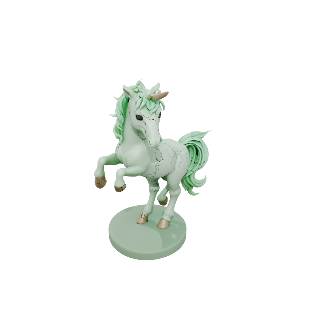 Glow Chibi Unicorn Rearing Figure