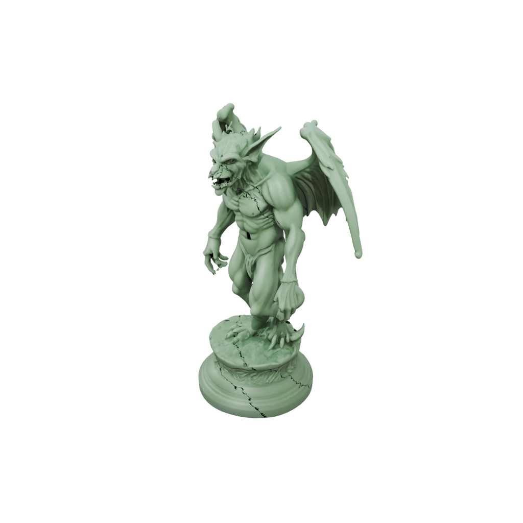 Glow Scene Gargoyle On Pedestal