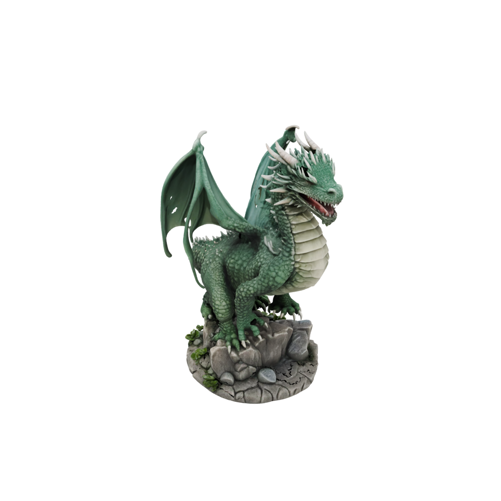 Glow Ancient Dragon Perched On Rocks