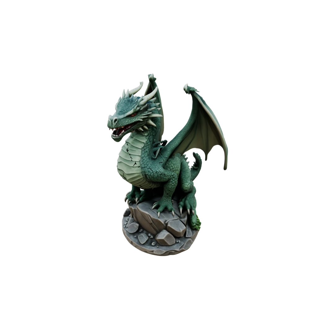 Glow Relief Ancient Dragon Perched On Rocks