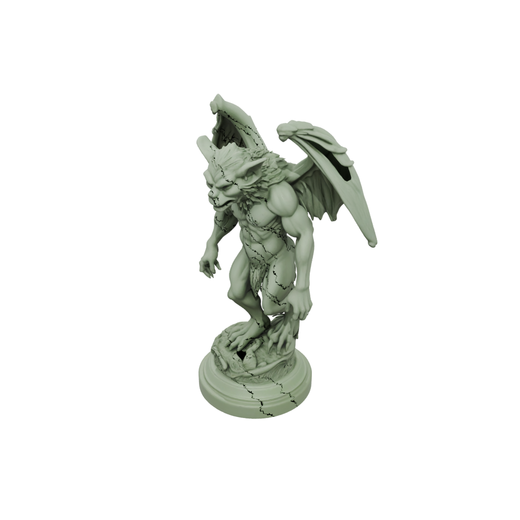 Glow Relief Gargoyle On Pedestal