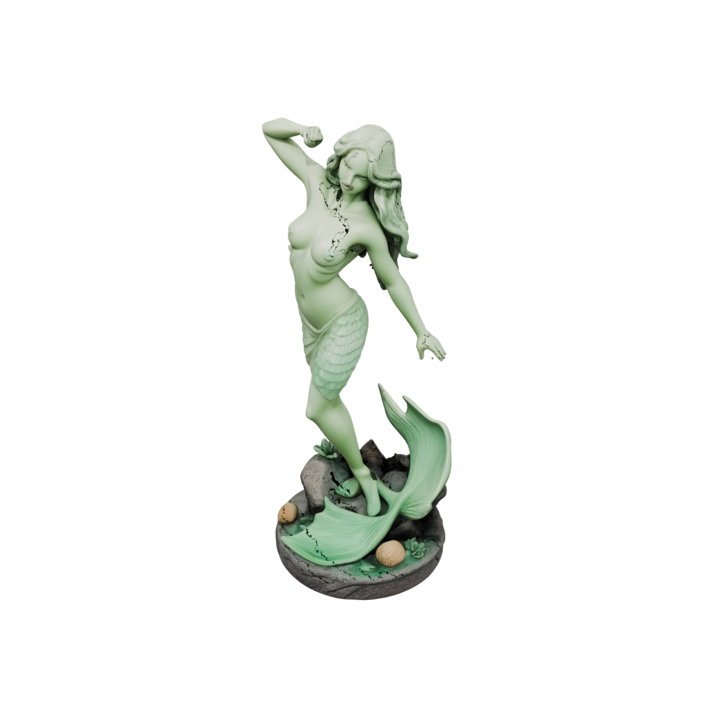 Glow Relief Mermaid On A Rock