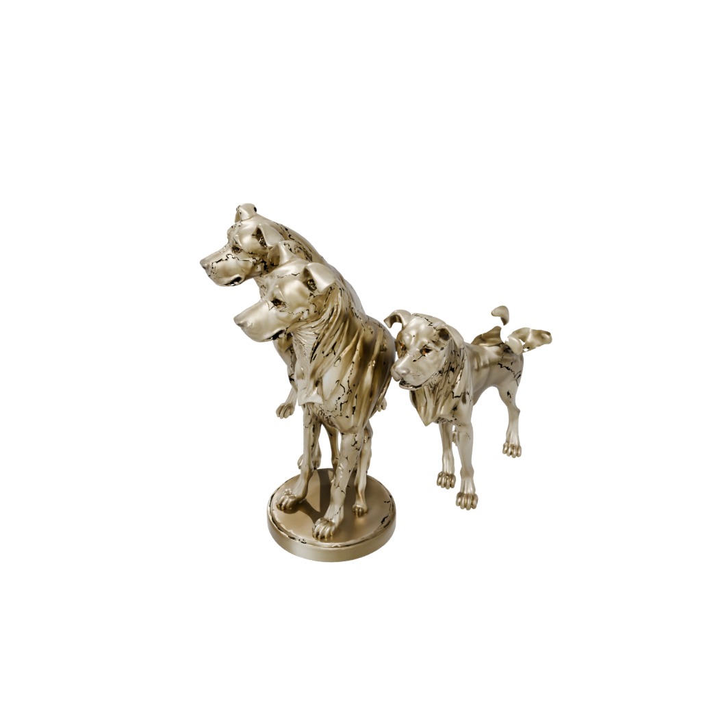Gold Bust Cerberus Three-Headed Hound