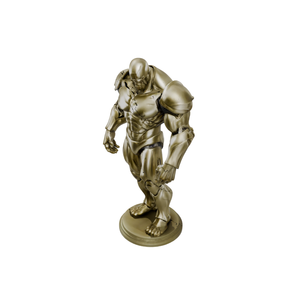 Gold Bust Earth Golem Colossus