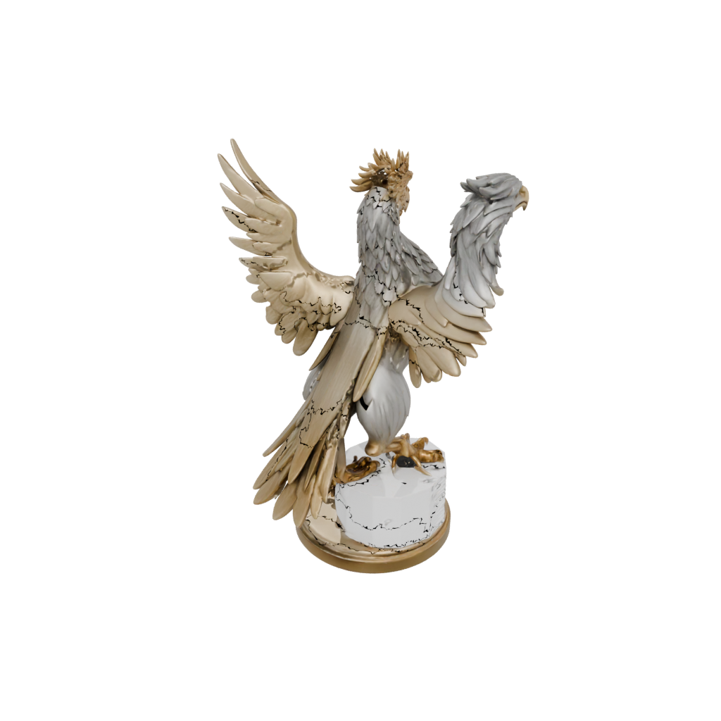 Gold Bust Griffin Statue