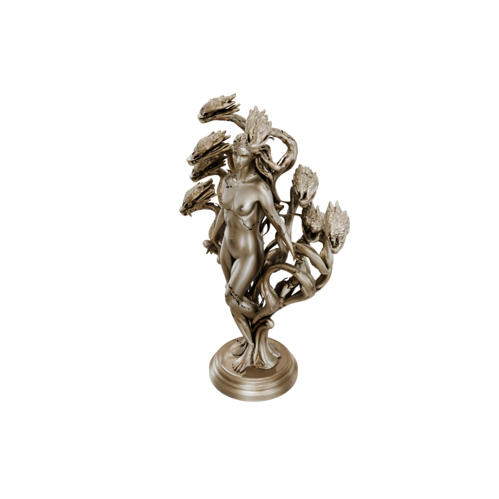 Gold Bust Hydra Multi-Headed