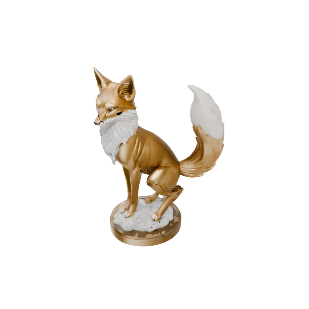 Gold Bust Kitsune Nine-Tail Fox