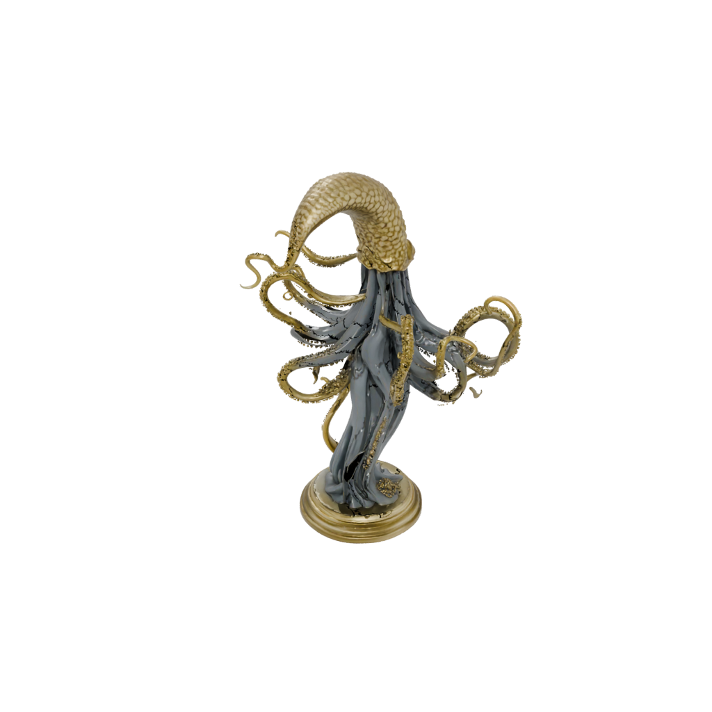 Gold Bust Kraken Tentacle Sculpture
