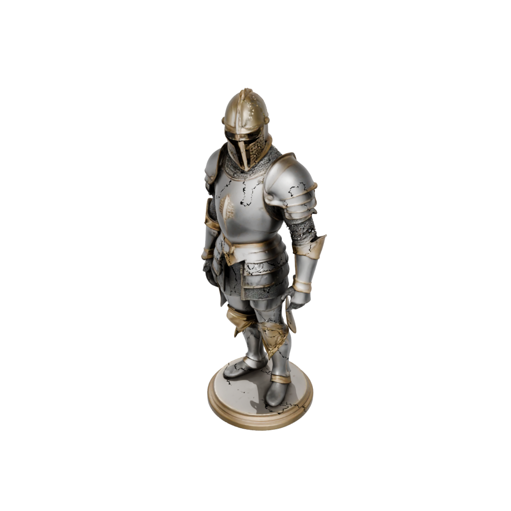 Gold Bust Medieval Knight Statue