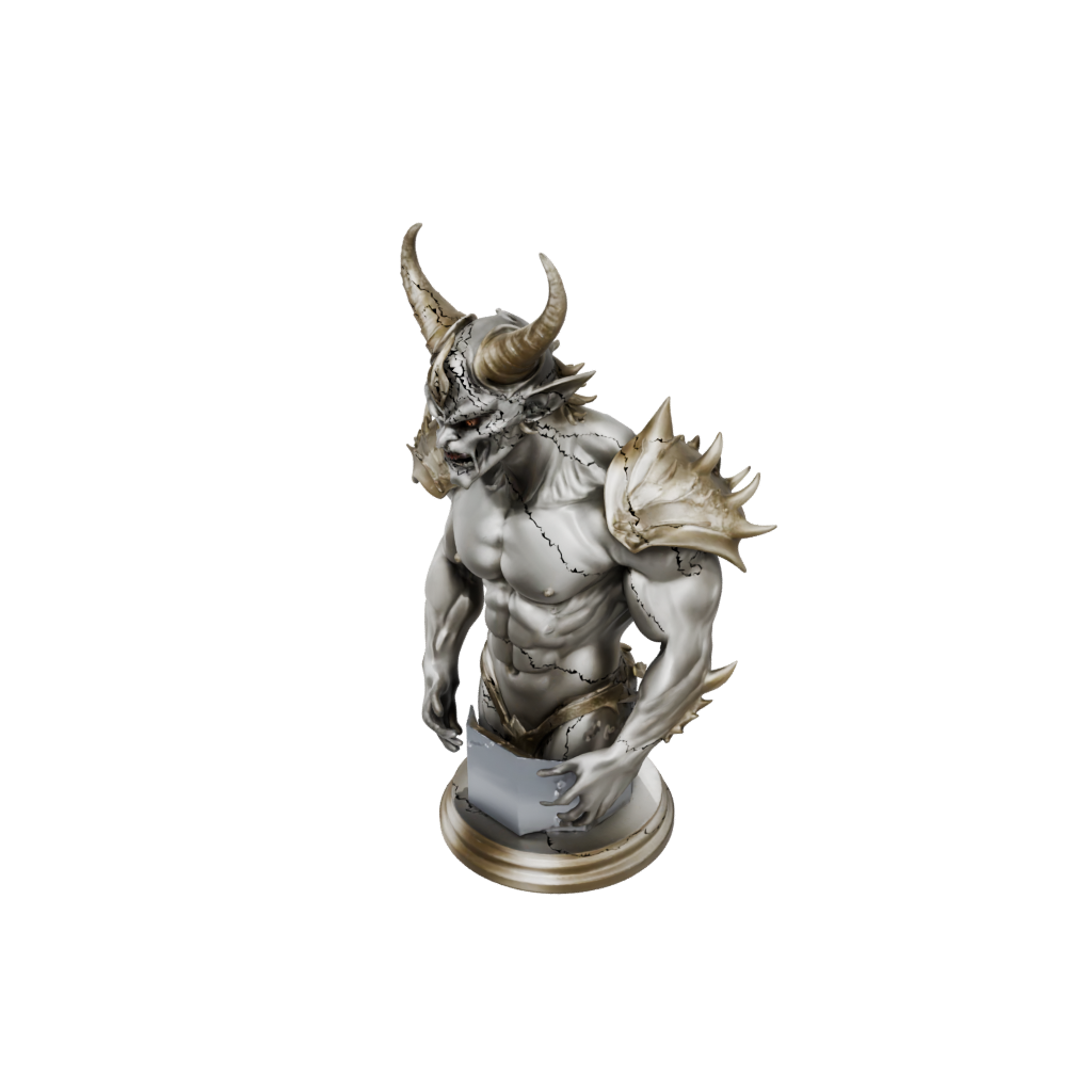 Gold Bust Oni Demon