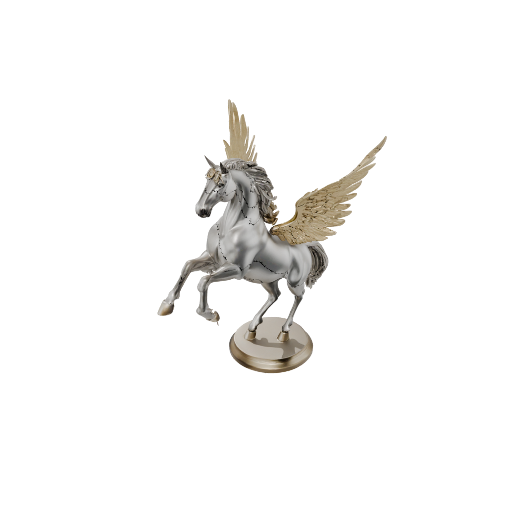 Gold Bust Pegasus Rearing