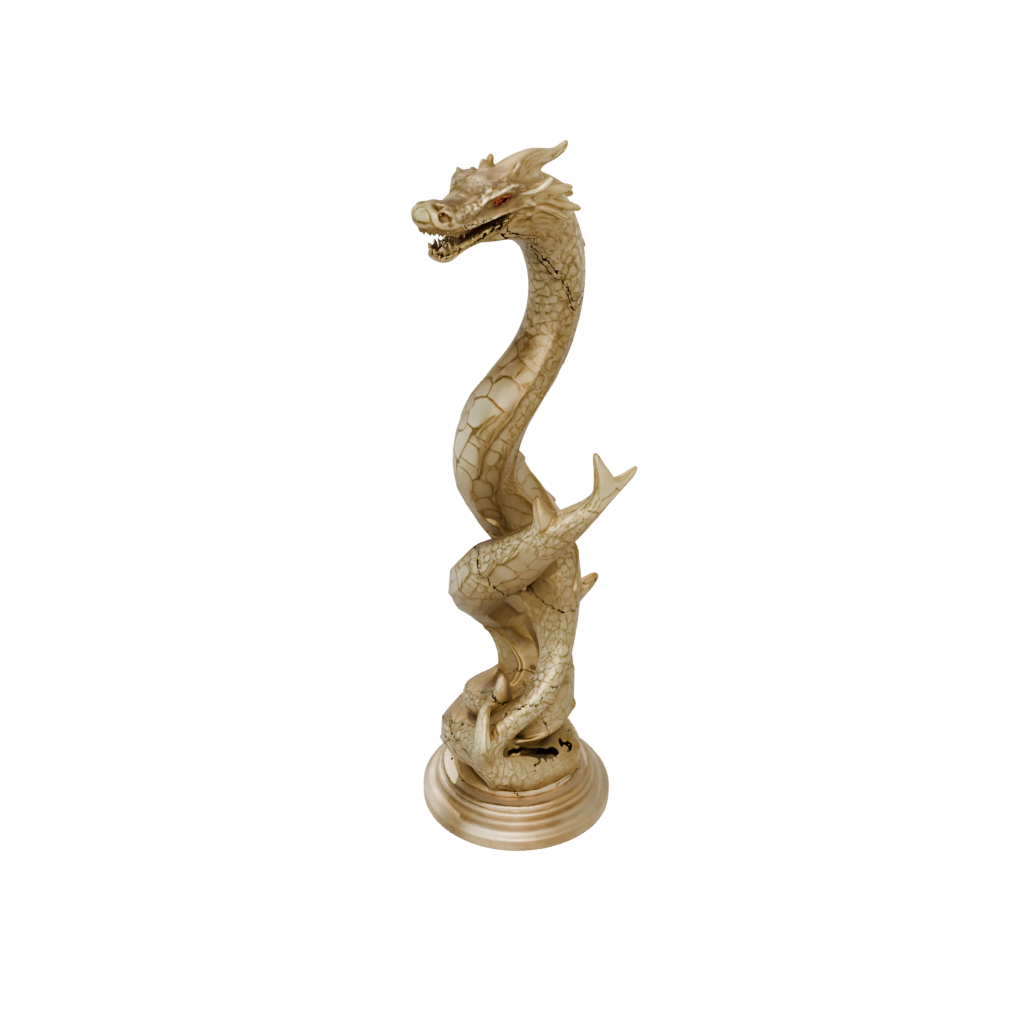 Gold Bust Sea Serpent Coiled Upright
