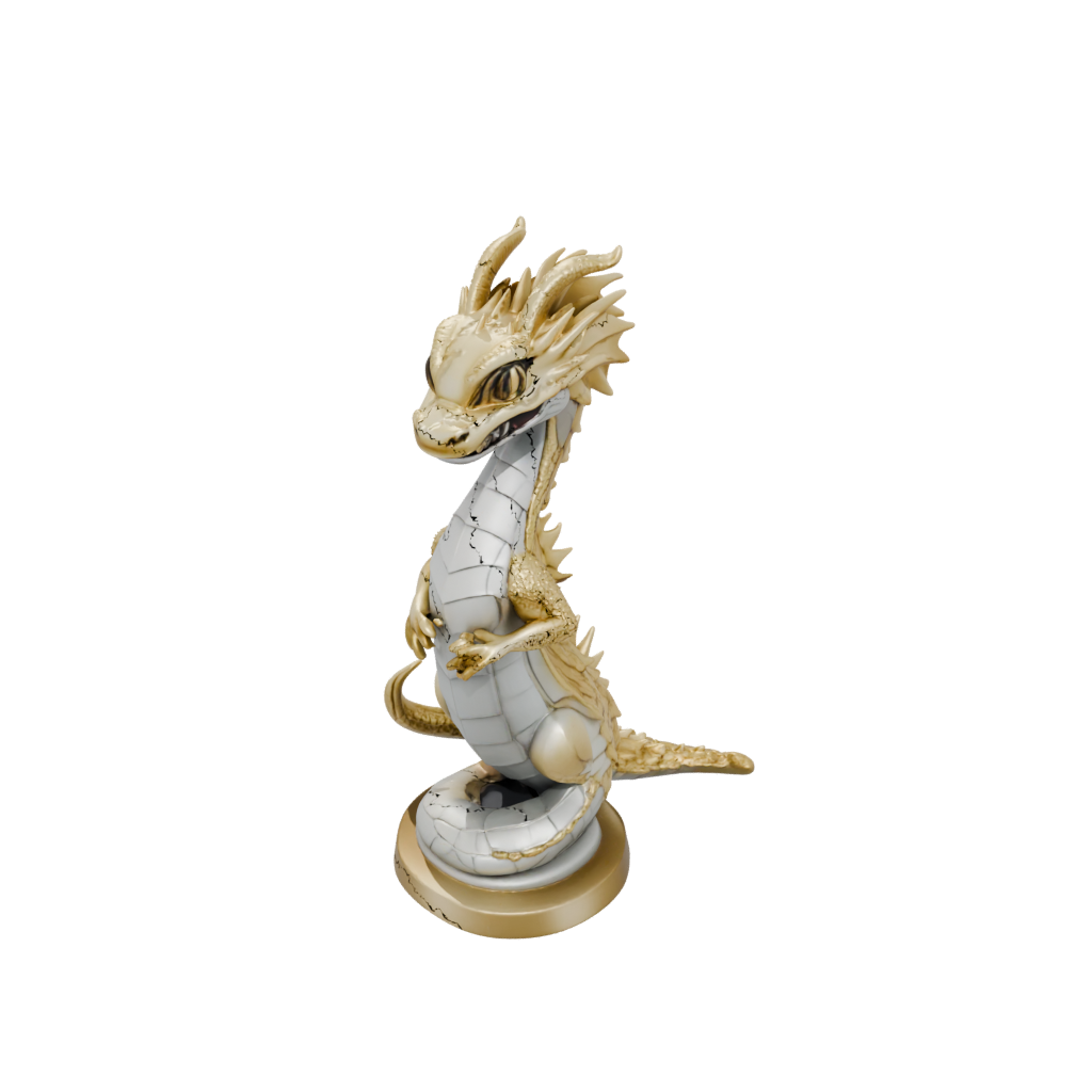 Gold Chibi Basilisk Serpent