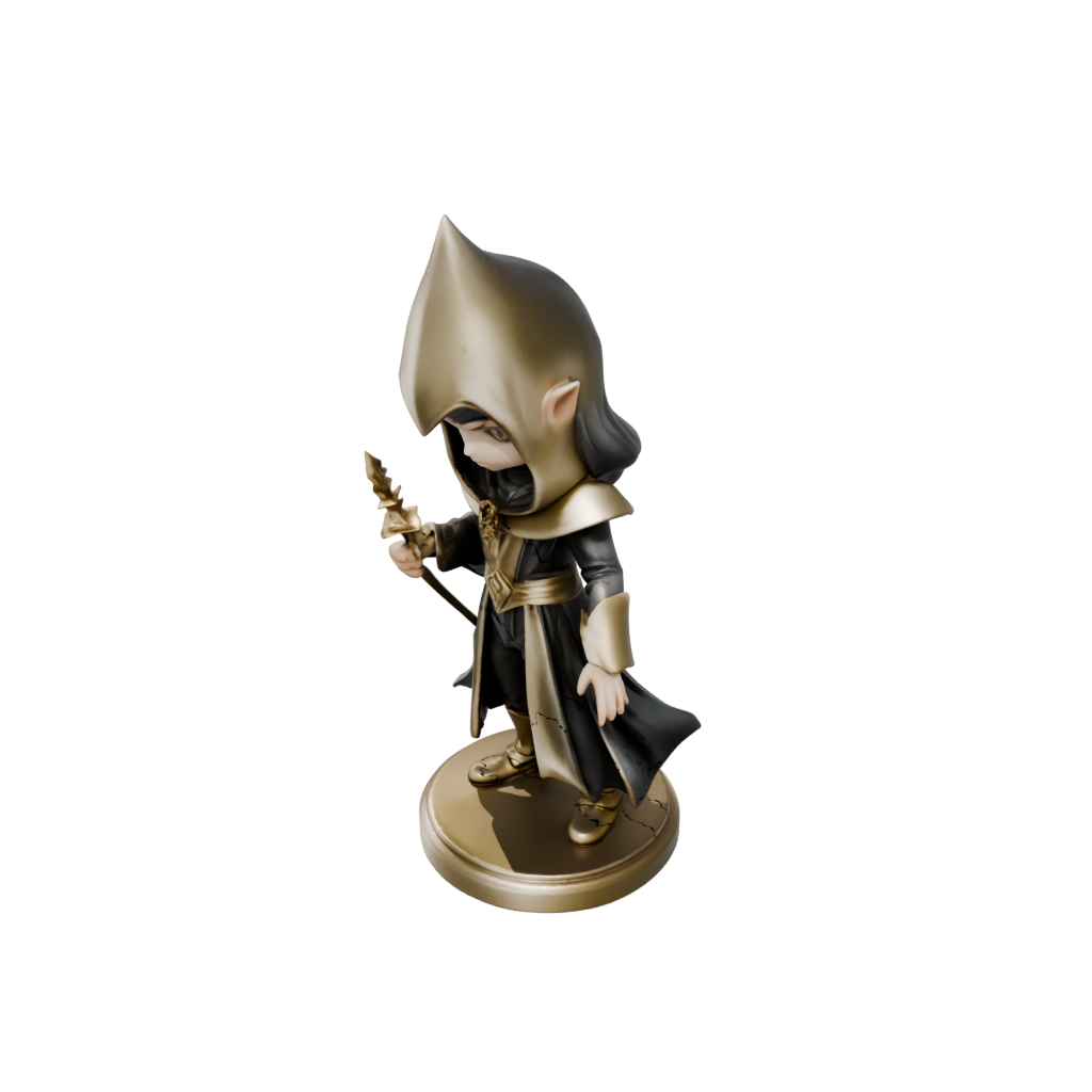 Gold Chibi Dark Sorcerer Figurine