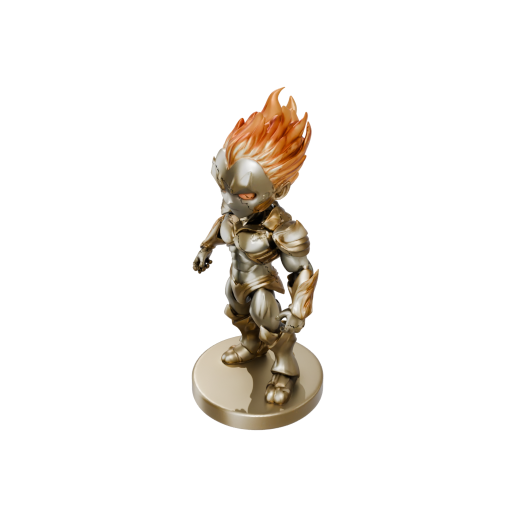 Gold Chibi Fire Elemental Titan