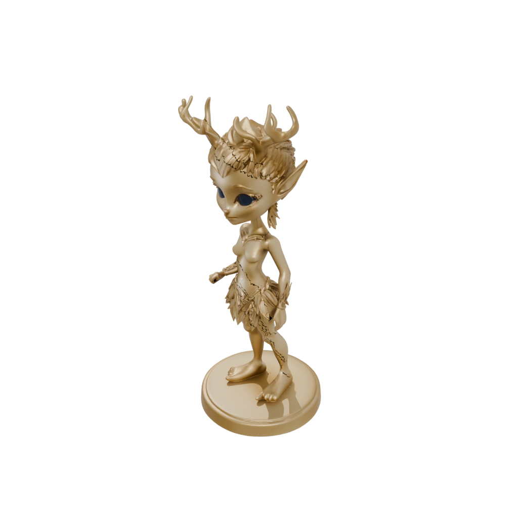 Gold Chibi Forest Spirit Ent