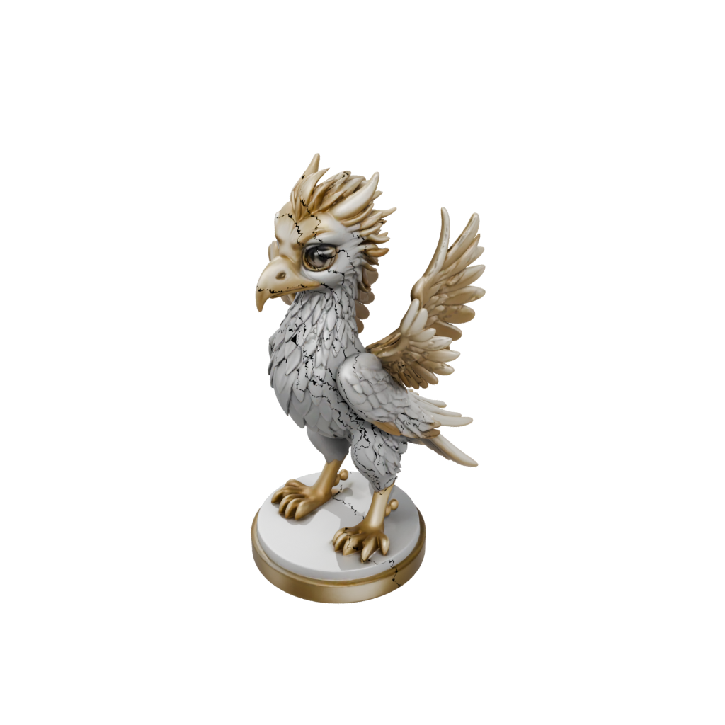 Gold Chibi Griffin Statue