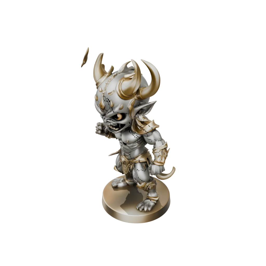 Gold Chibi Oni Demon