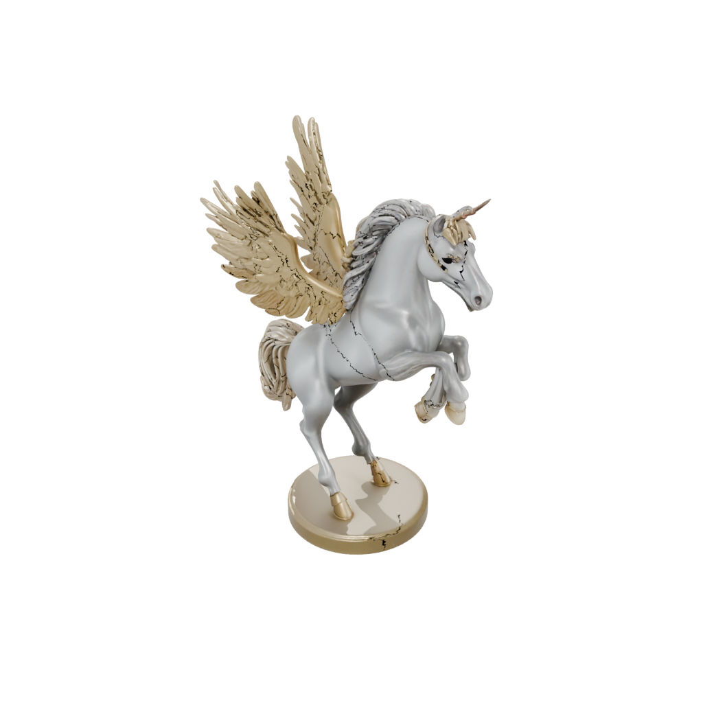 Gold Chibi Pegasus Rearing