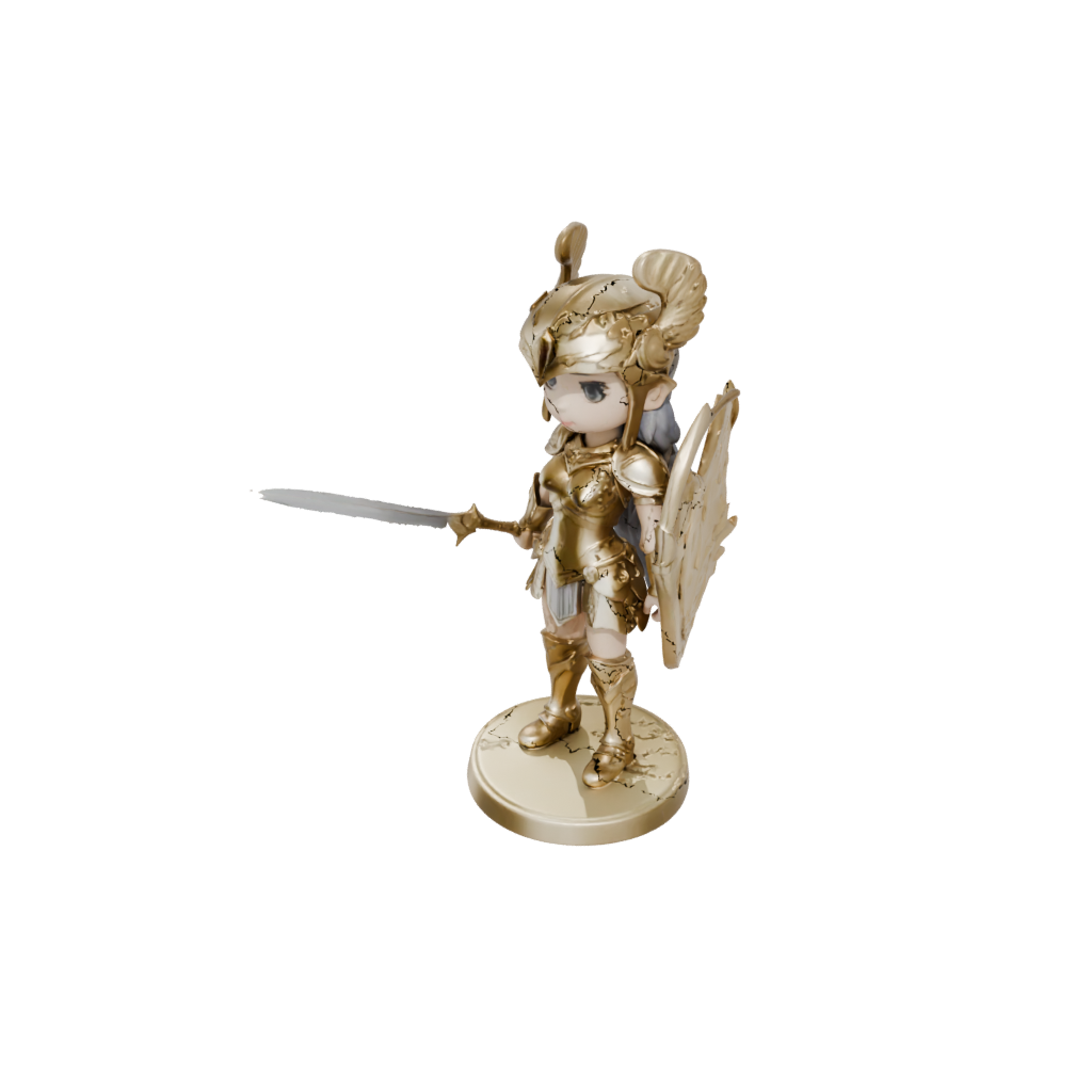 Gold Chibi Valkyrie Warrior Figure