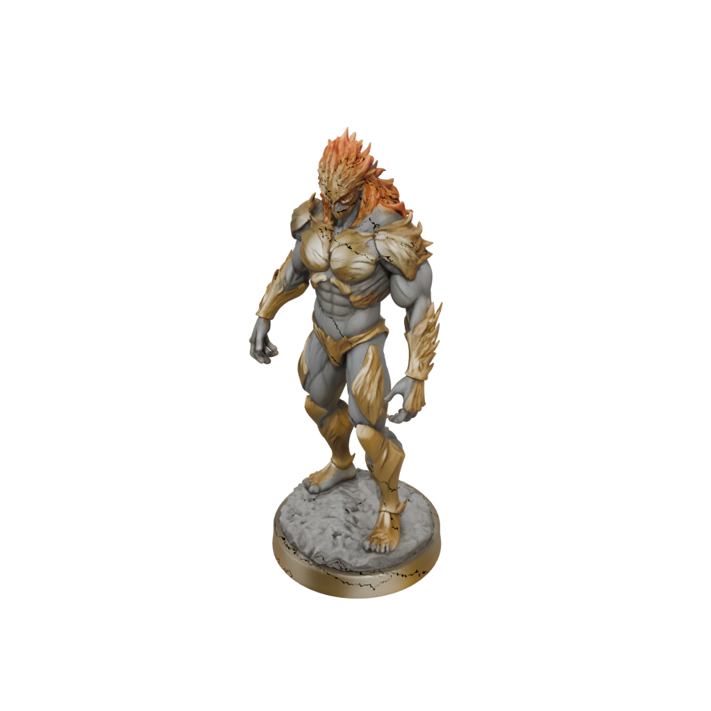 Gold Scene Fire Elemental Titan
