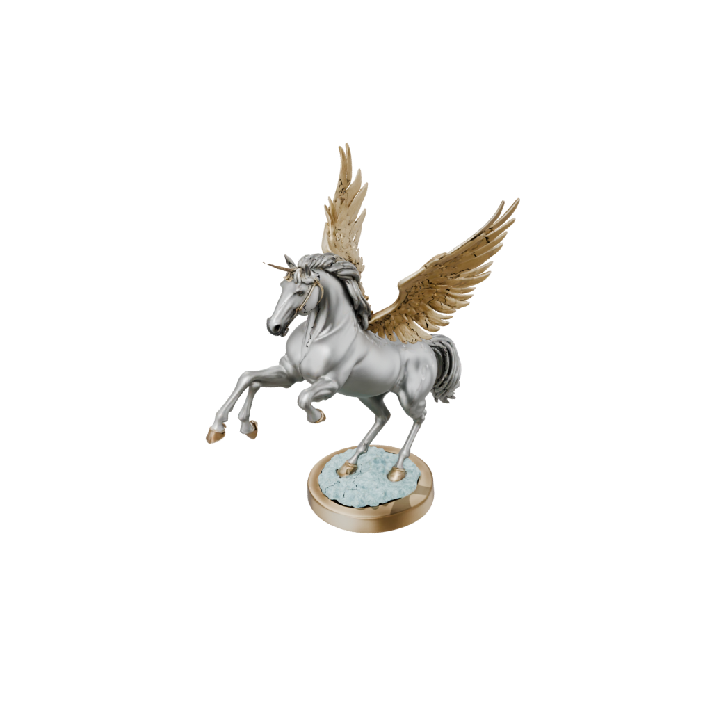 Gold Scene Pegasus Rearing