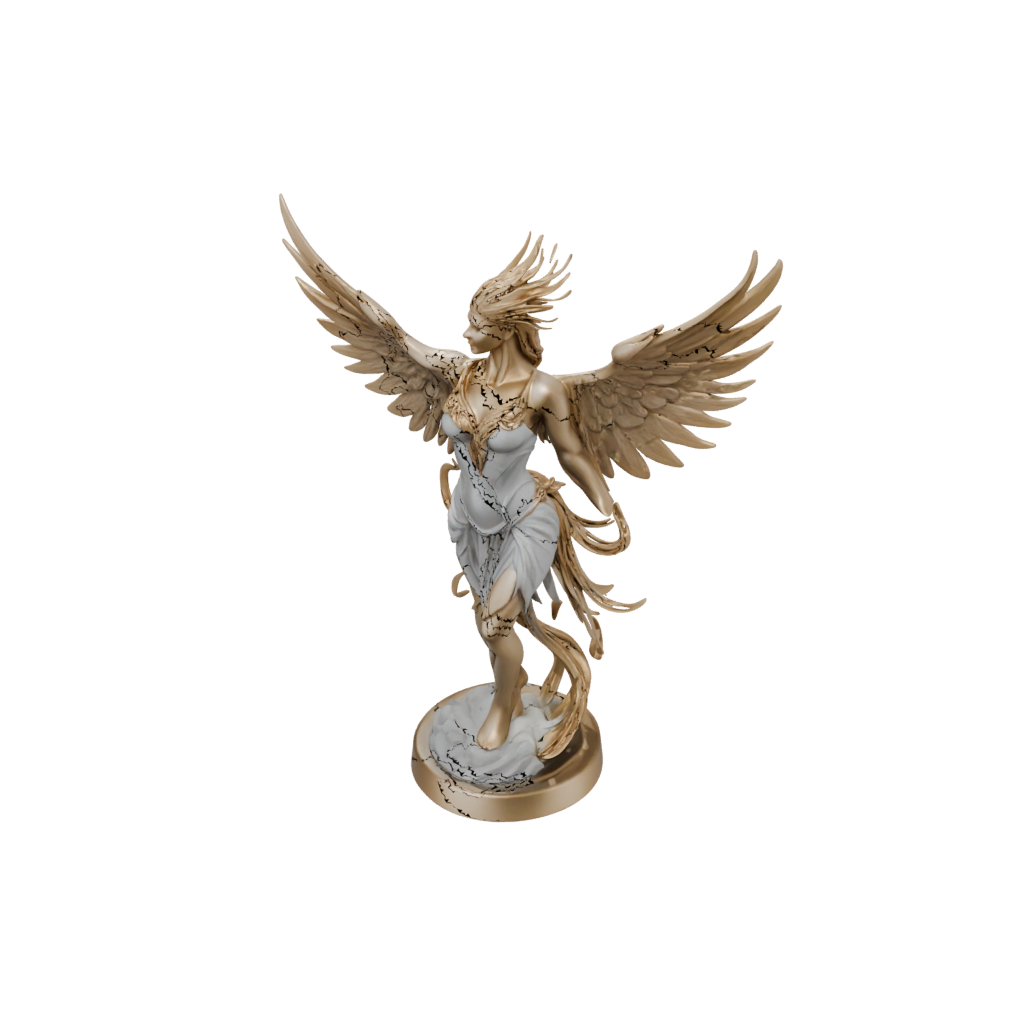 Gold Scene Phoenix Rising Sculpture