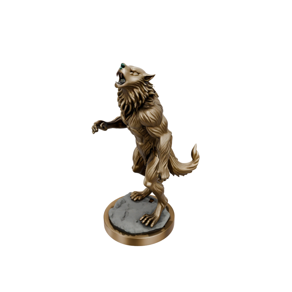Gold Scene Werewolf Mid-Howl