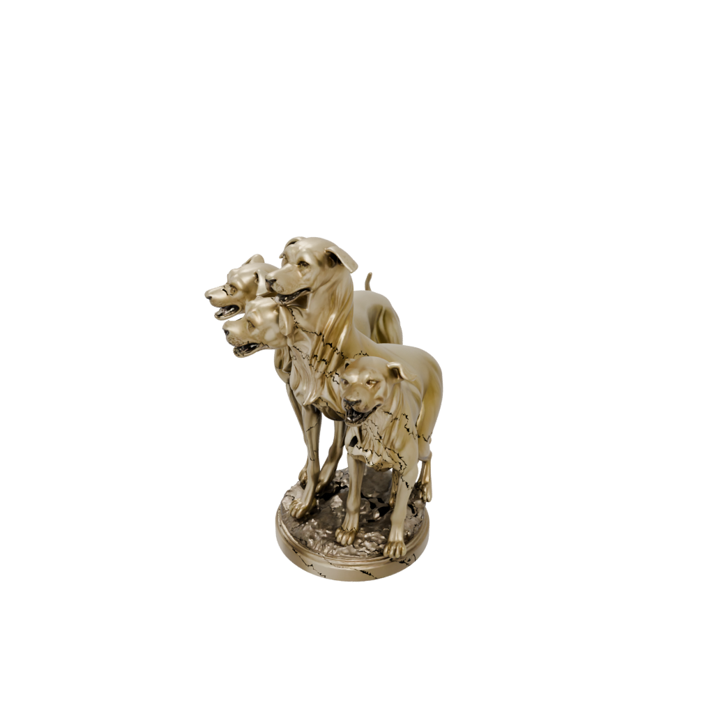 Gold Cerberus Three-Headed Hound