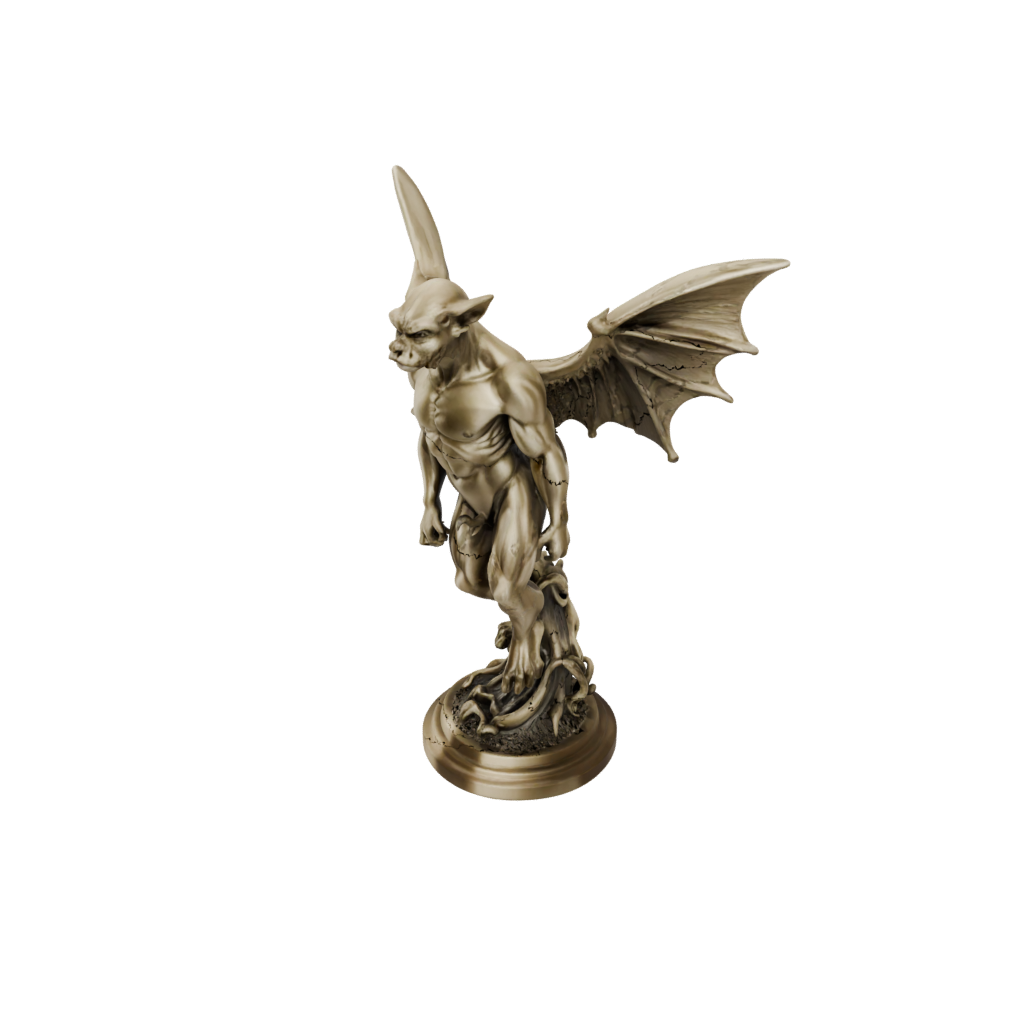 Gold Gargoyle On Pedestal