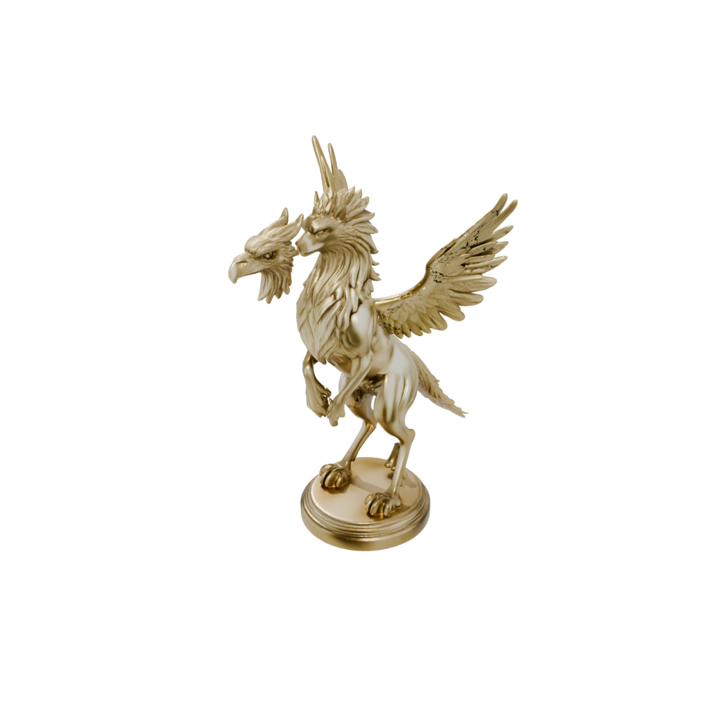 Gold Griffin Statue