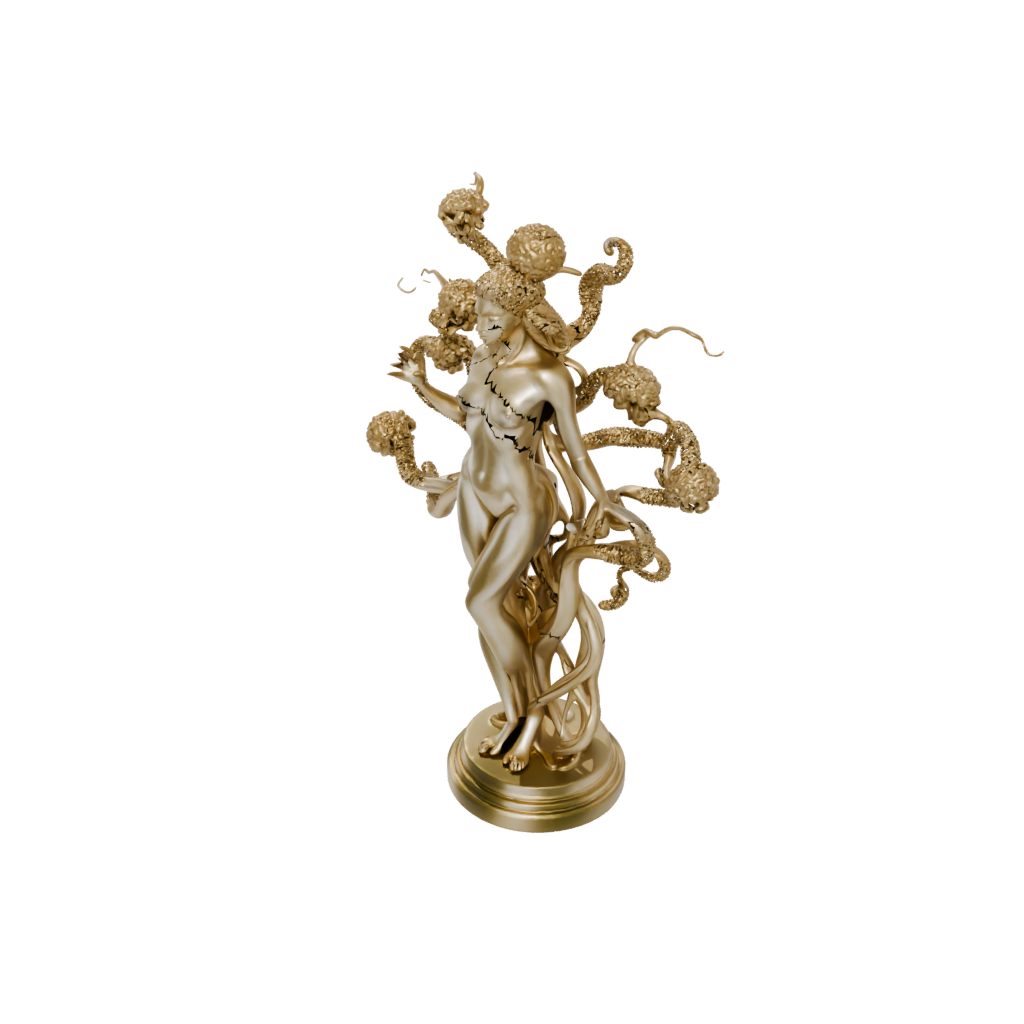 Gold Hydra Multi-Headed