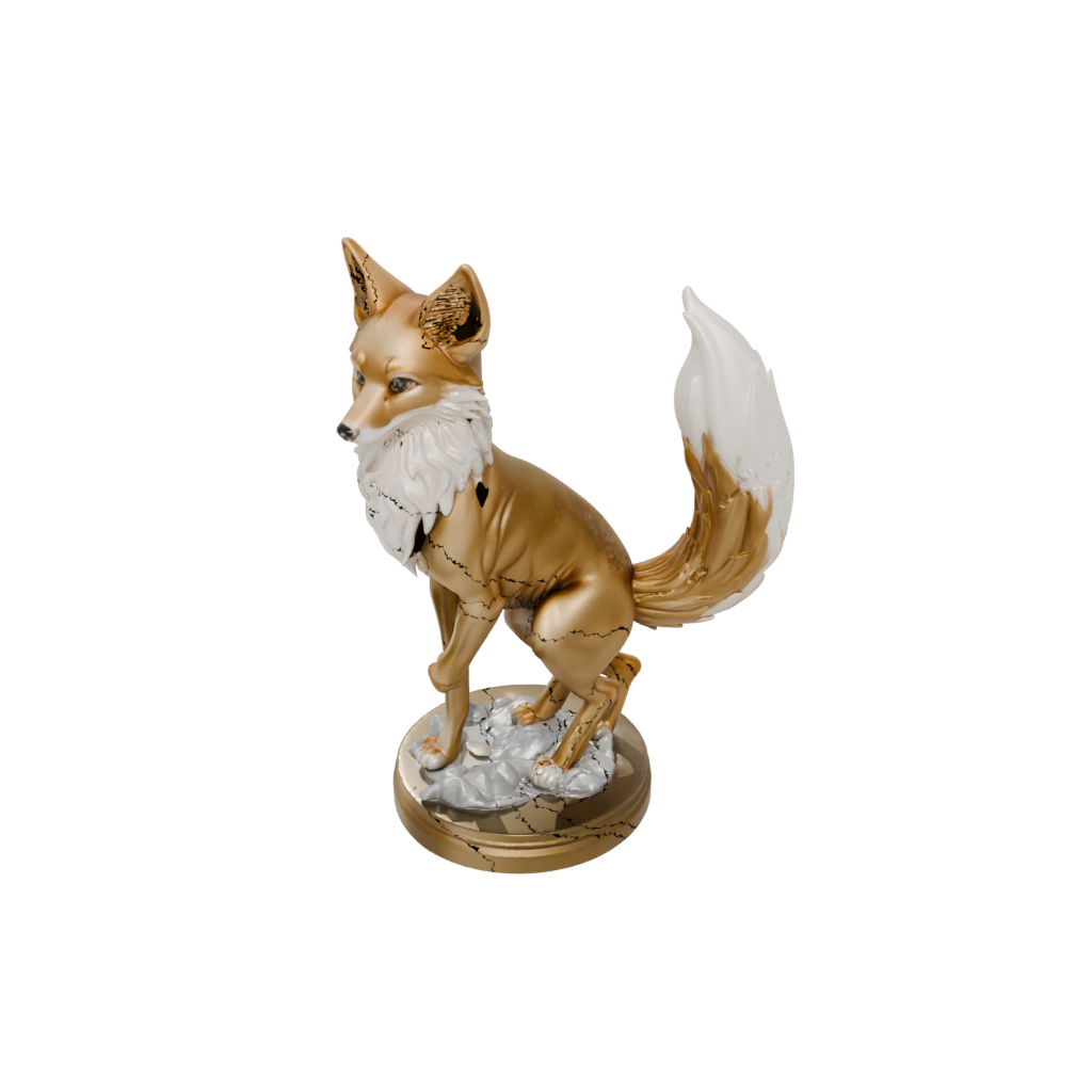 Gold Kitsune Nine-Tail Fox