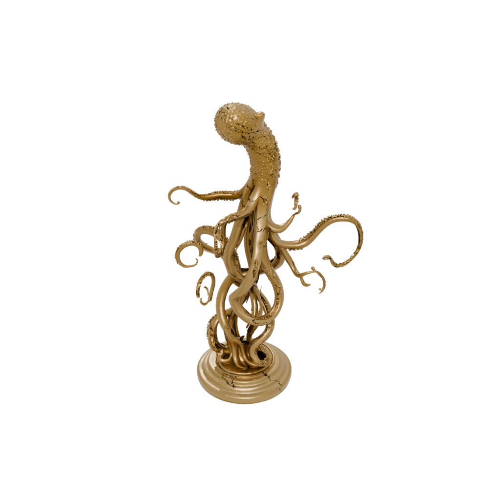 Gold Kraken Tentacle Sculpture