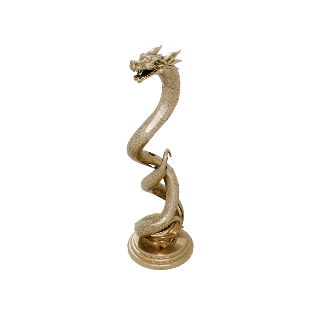 Gold Sea Serpent Coiled Upright