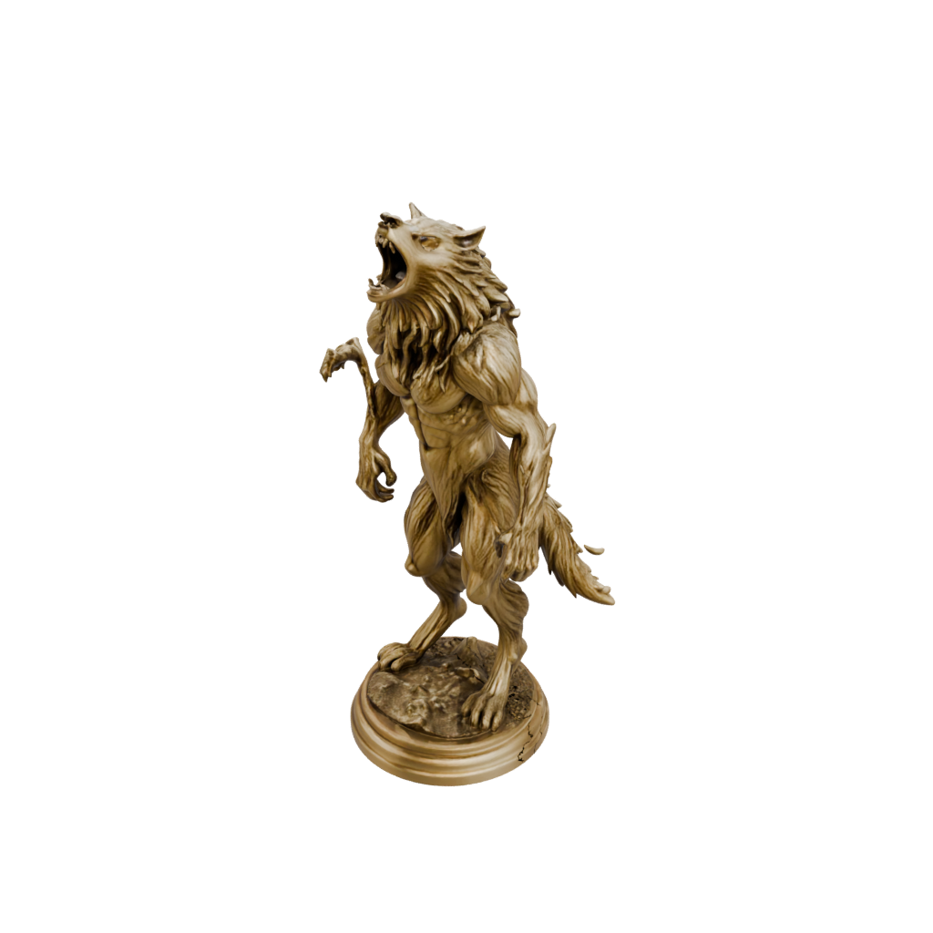Gold Werewolf Mid-Howl