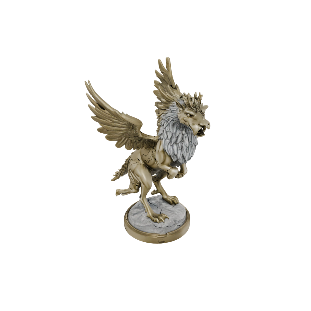 Gold Relief Griffin Statue