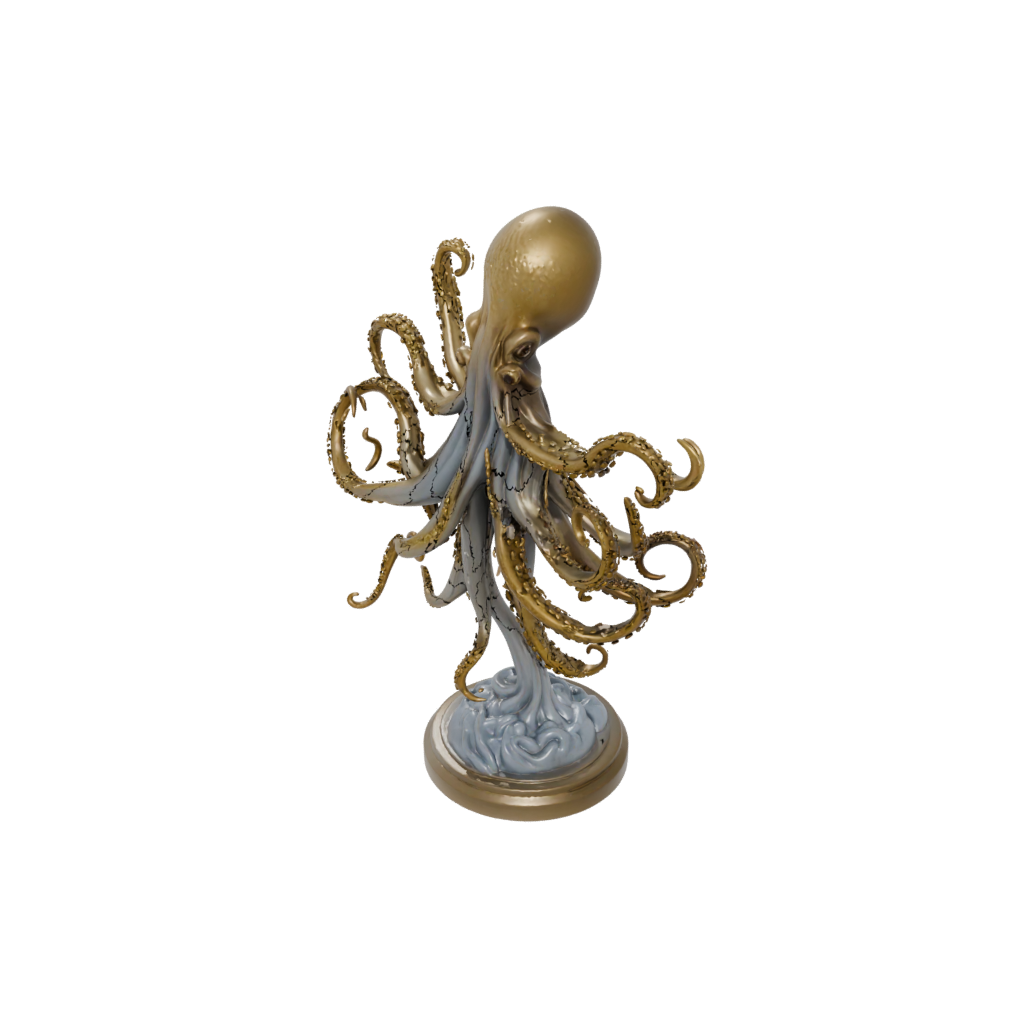 Gold Relief Kraken Tentacle Sculpture