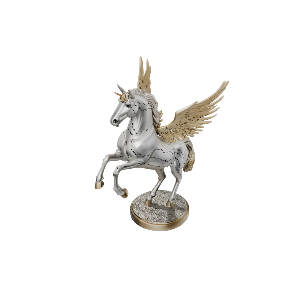 Gold Relief Pegasus Rearing