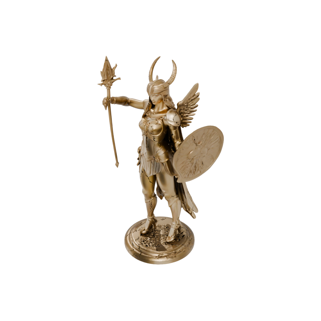 Gold Relief Valkyrie Warrior Figure