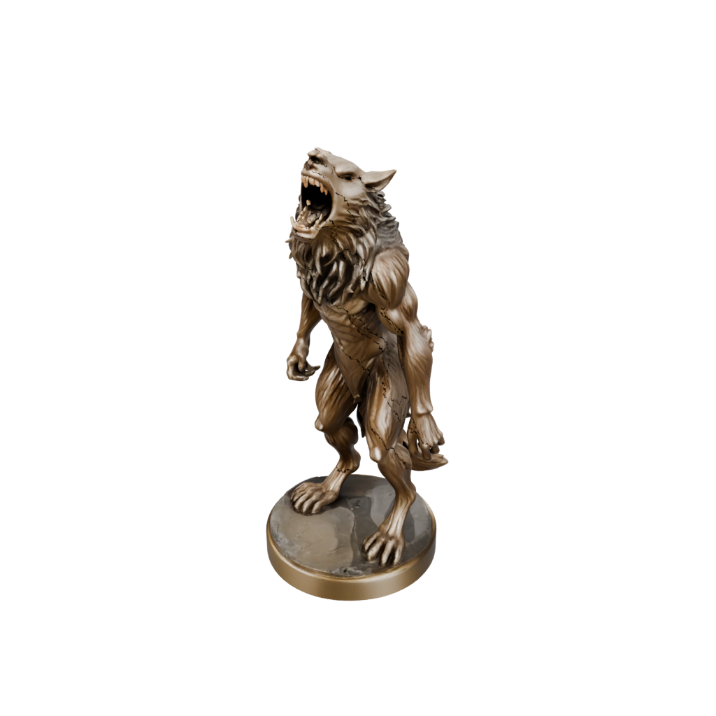Gold Relief Werewolf Mid-Howl