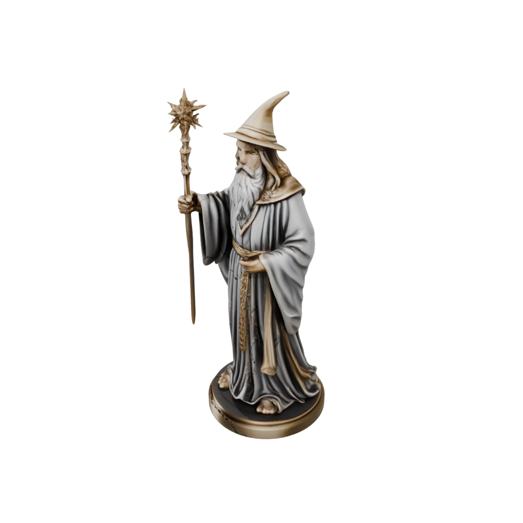 Gold Relief Wise Wizard Figure