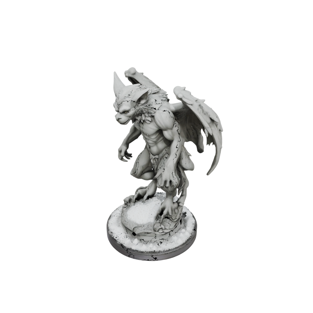 Holiday Bust Gargoyle On Pedestal