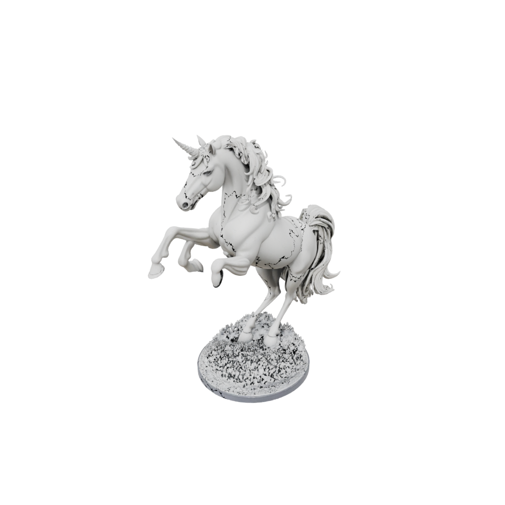 Holiday Bust Unicorn Rearing Figure